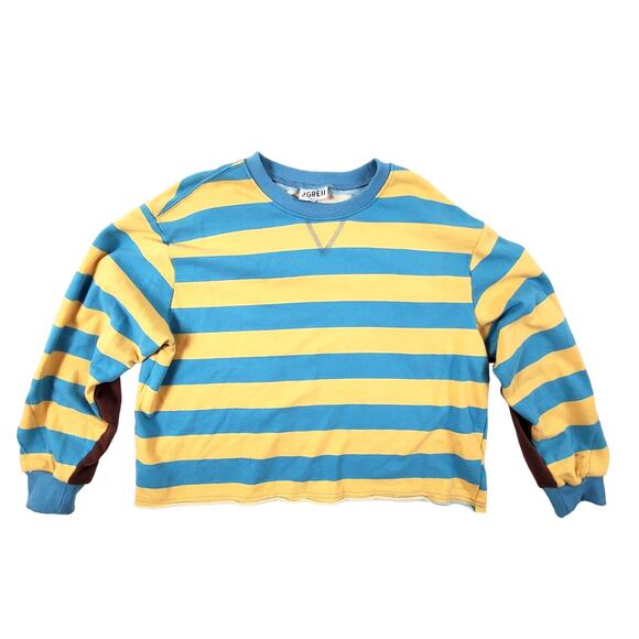 The Greii Womens Sweater Blue and Yellow Striped Small - Picture 2 of 10